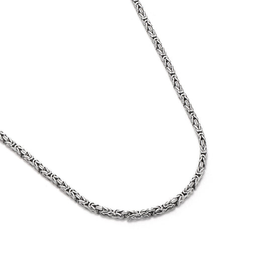 Solid 2.5mm Byzantine Link Chain | 925 Sterling Silver Chain | With Certificate of Authenticity and 925 Hallmark - caratsutra