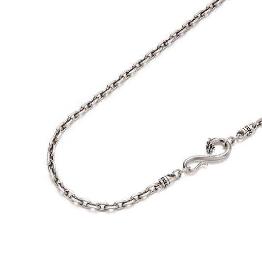 RARE PRINCE by CARAT SUTRA | 3mm wide vintage Dragon Infinity link chain, Oxidised Finish | 925 Sterling Silver Chain | With Certificate of Authenticity and 925 Hallmark - caratsutra