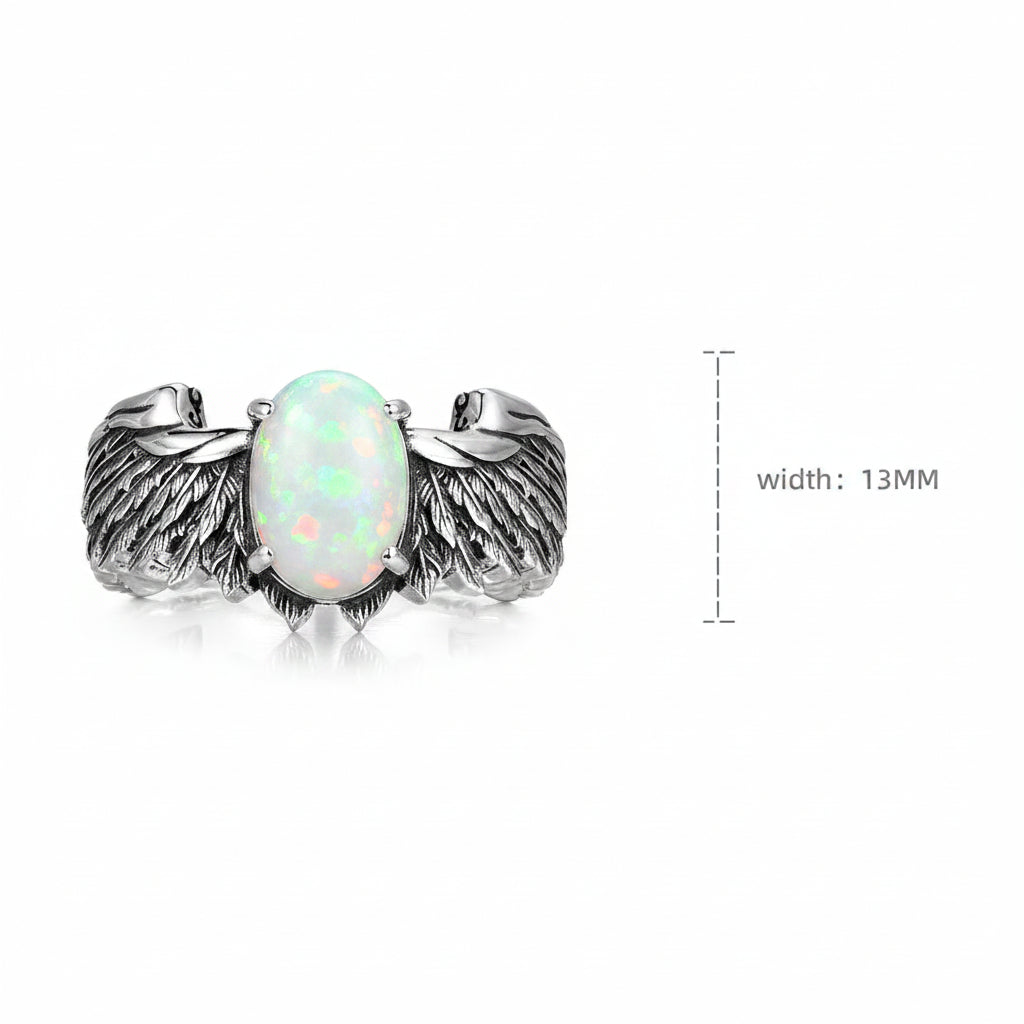 RARE PRINCE by CARAT SUTRA | Exclusive Feather Band studded with Natural Blue Sapphire, Oxidized Sterling Silver 925 Ring | With Certificate of Authenticity and 925 Hallmark - caratsutra