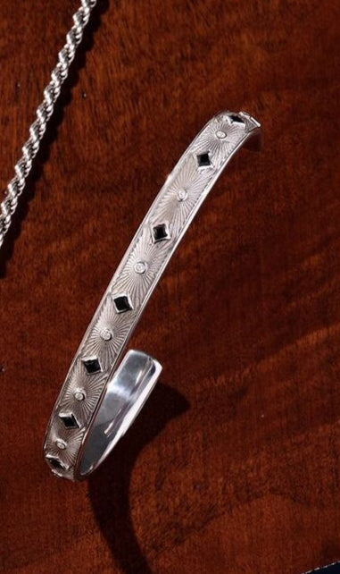 Exclusive Adjustable Sunbeam Cuff Style Bangle/kadaa/Handcuff | 925 Sterling Silver Bracelet | With Certificate of Authenticity and 925 Hallmark