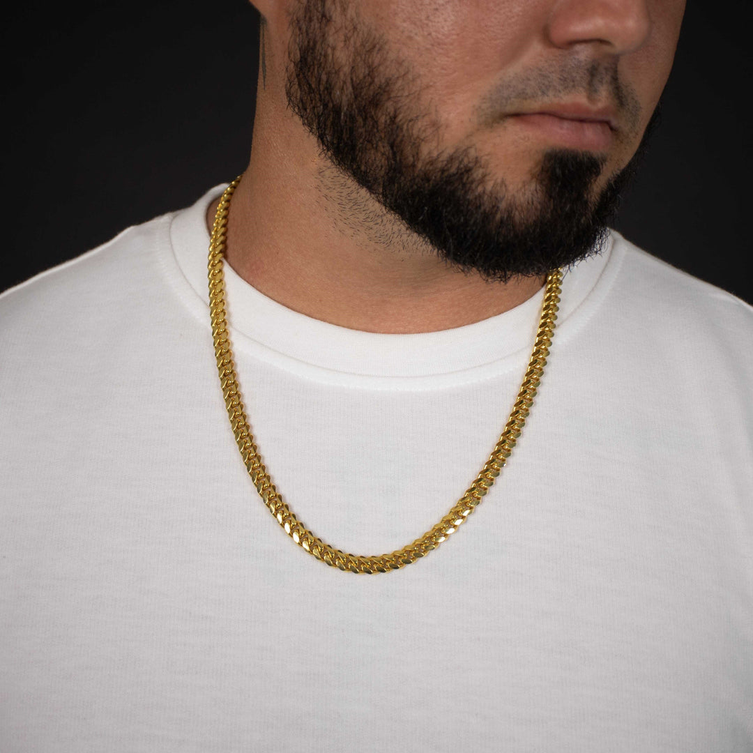 8mm gold plated cuban deals link chain