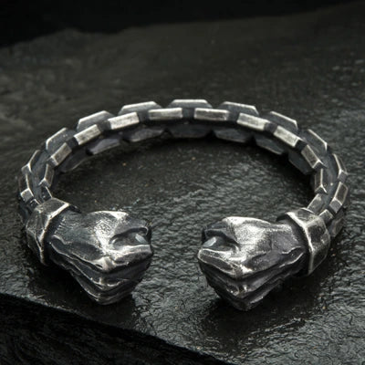 RARE PRINCE by CARAT SUTRA | Unique 925 Silver Oxidized Fists Cuff | Bracelet for Men | 925 Sterling Silver Cuff | Men's Jewelry | With Certificate of Authenticity and 925 Hallmark