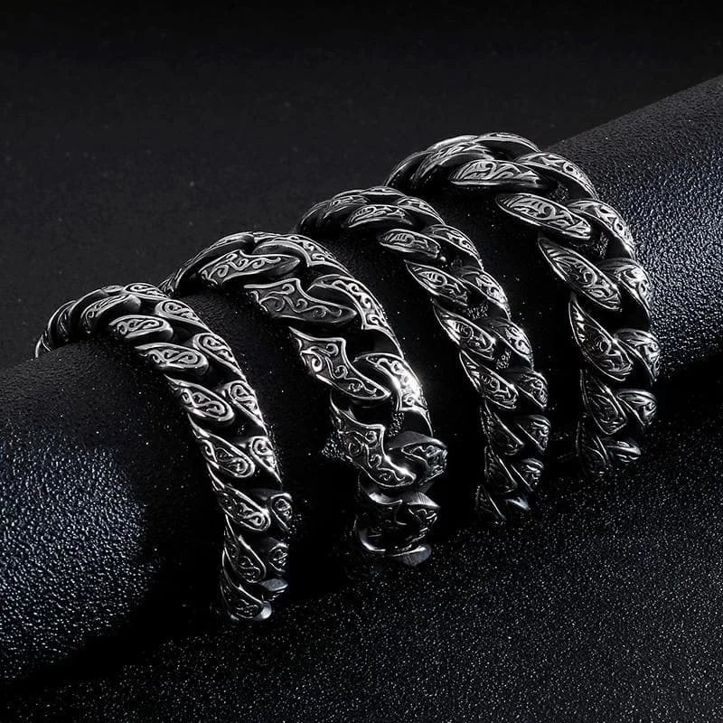 16mm wide, 925 Sterling silver, Unique Artistry Myth Antique Bracelet for Men | With Certificate of Authenticity and 925 Hallmark - caratsutra