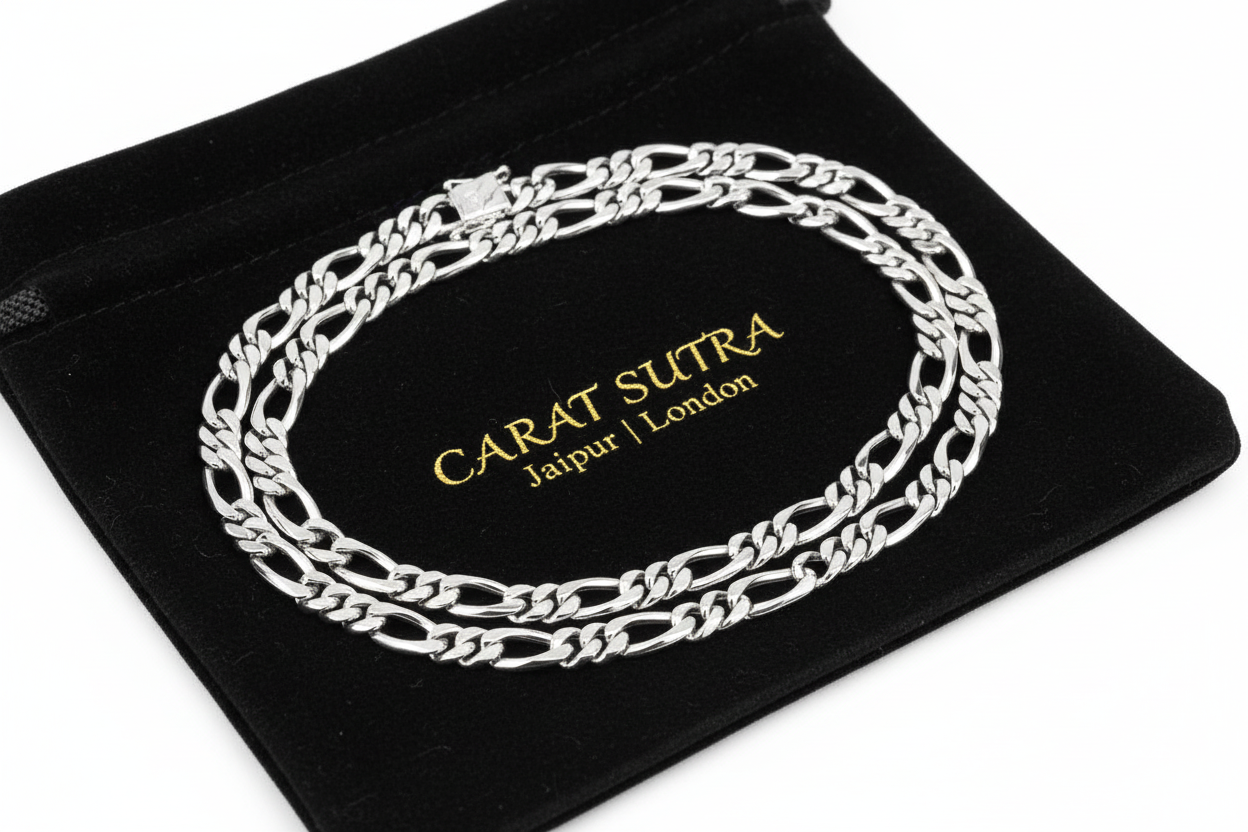 10mm Wide Solid Figaro-Cuban Link Chain |925 Sterling Silver Chain | Men's Jewelry | With Certificate of Authenticity and 925 Hallmark - caratsutra