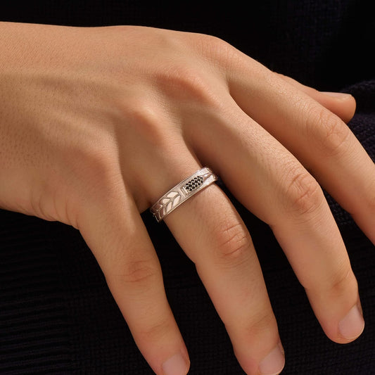 4mm wide Bullet Band Ring, Brush Matt-Finish, Sterling Silver 925 Ring | Jewellery for Men| With Certificate of Authenticity and 925 Hallmark - caratsutra