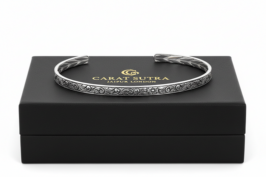 3mm wide Exclusive Hand-Engraved for Men, Oxidized Sterling Silver 925 Ring | Jewellery for Men| With Certificate of Authenticity and 925 Hallmark - caratsutra