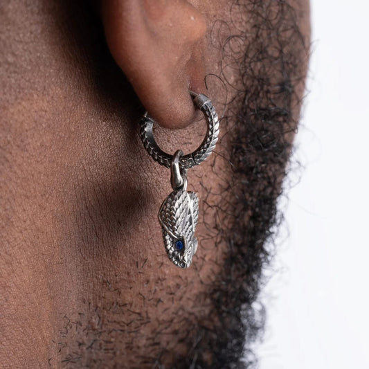 Unisex Antique finish 3D Rattlesnake Earrings | With Certificate of Authenticity and 925 Hallmark - caratsutra