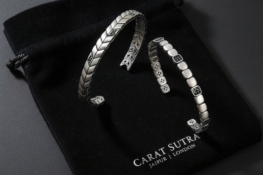 Square Adjustable Cuff Style Bangle/kadaa/Handcuff | 925 Sterling Silver Bracelet | With Certificate of Authenticity and 925 Hallmark - caratsutra