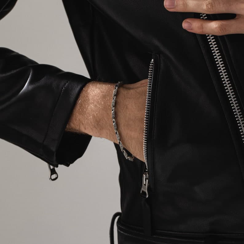 5mm, solid, wide Hand Engraved Vintage Oxidized Bracelet | 25-35g, 925 Sterling Silver Bracelet | With Certificate of Authenticity and 925 Hallmark