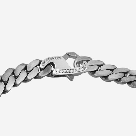 10mm Wide Solid Miami Cuban Link Bracelet with custom name initials studded with AAA white zircons | 925 Sterling Silver Bracelet | With Certificate of Authenticity and 925 Hallmark