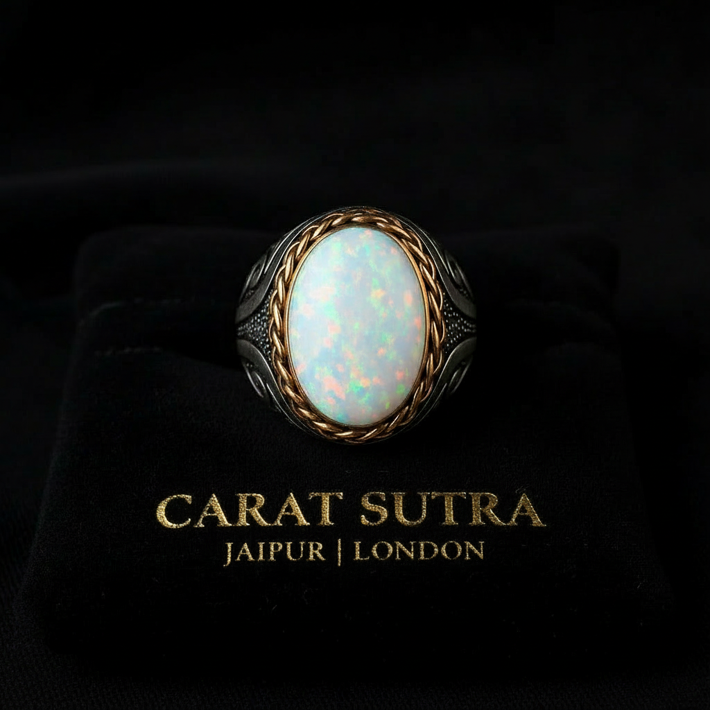 Unique Designed Turkish Style Ring with Excellent quality 12ct Fire Australian Opal | 925 Sterling Silver Oxidized Ring | With Certificate of Authenticity and 925 Hallmark