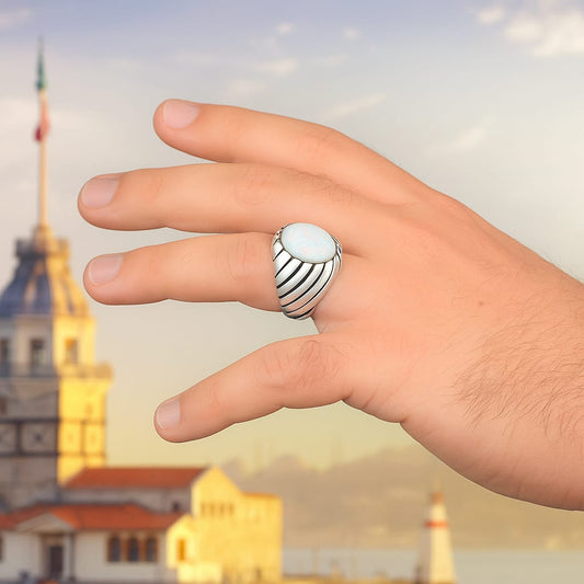 Unique Designed Turkish Style Ring with Excellent quality 10ct Fire Australian Opal | 925 Sterling Silver Oxidized Ring | With Certificate of Authenticity and 925 Hallmark