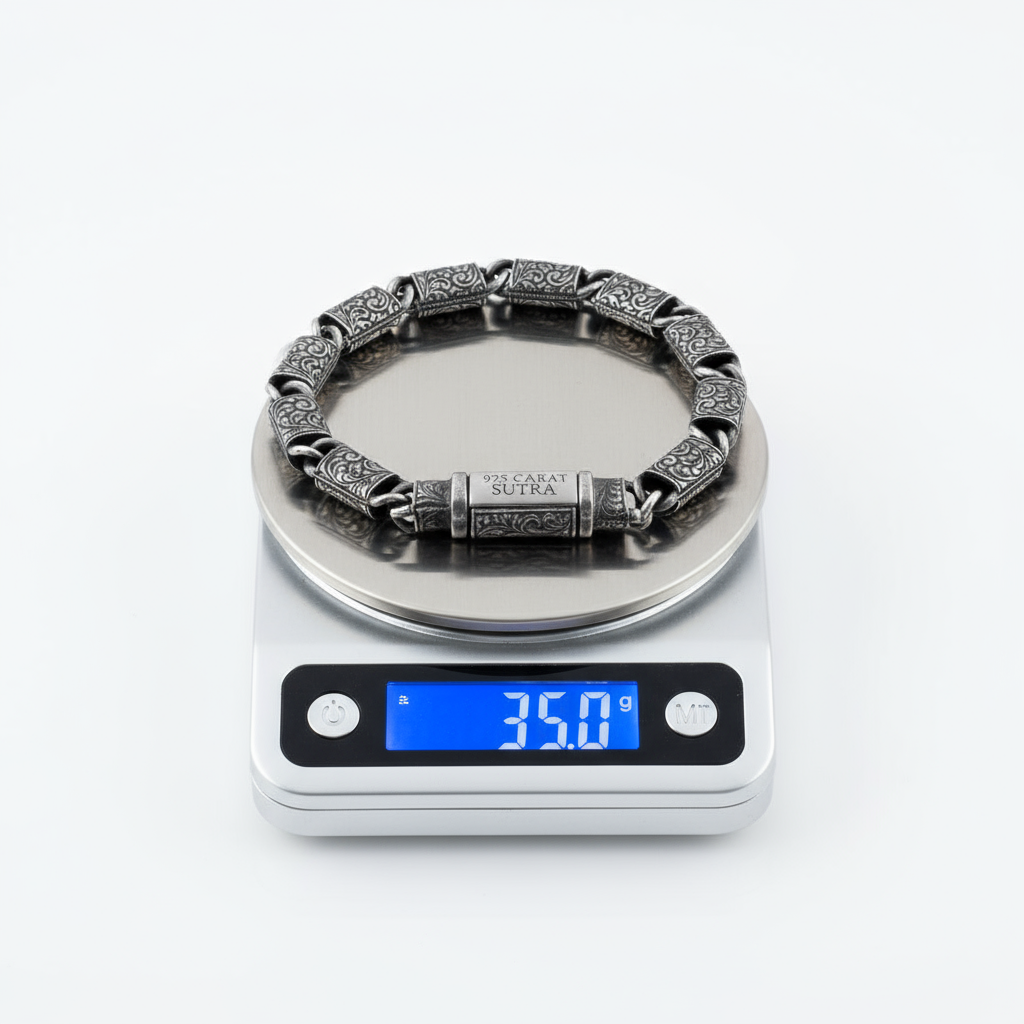 RARE PRINCE by CARAT SUTRA | Unique Hand Engraved Vintage Oxidized Bracelet | 925 Sterling Silver Bracelet | Men's Jewelry | With Certificate of Authenticity and 925 Hallmark