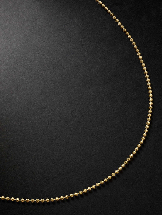 RARE PRINCE by CARAT SUTRA | Minimalist Solid 3mm Gold plated Ball Chain | 925 Sterling Silver Chain | Men's Jewelry | With Certificate of Authenticity and 925 Hallmark