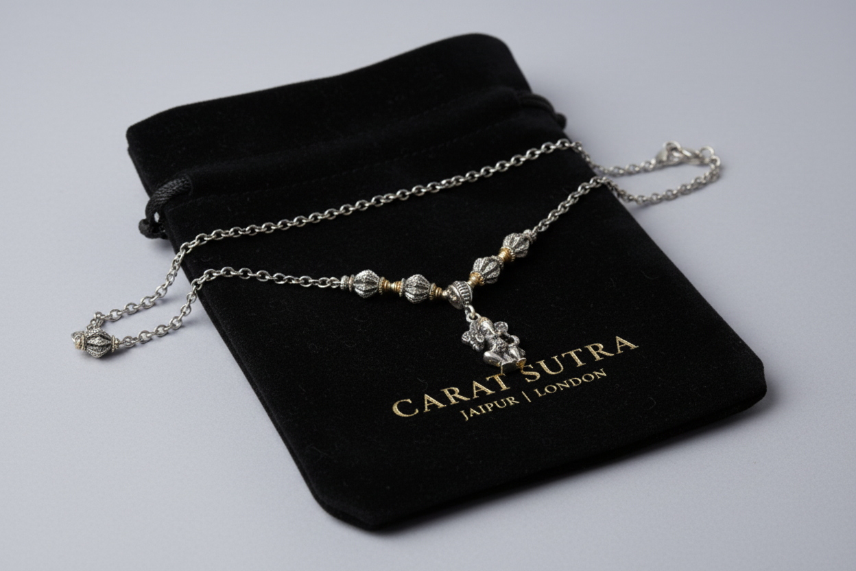 4mm wide Hanuman Ji with Gada chain Oxidised Box Chain | 925 Sterling Silver Chain | Men's Jewelry | With Certificate of Authenticity and 925 Hallmark - caratsutra