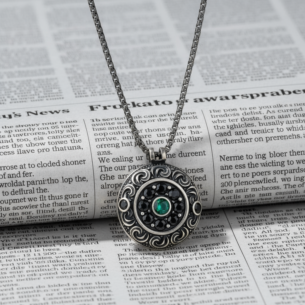 RARE PRINCE by CARAT SUTRA | Unique Designed Evil Eye Pendant for Men | 925 Sterling Silver Oxidized Pendant | Men's Jewelry | With Certificate of Authenticity and 925 Hallmark - caratsutra