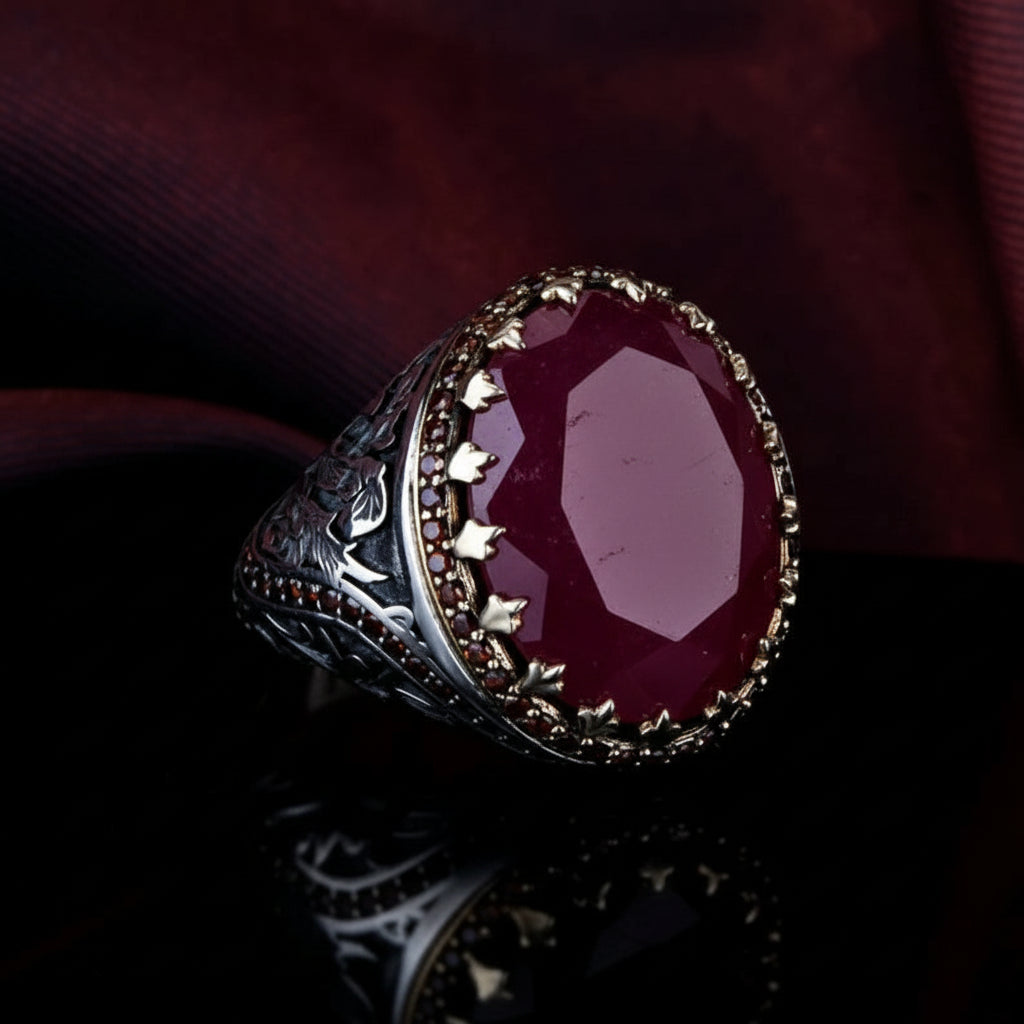 RARE PRINCE by CARAT SUTRA Unique Designed Ring with Natural Red Rub