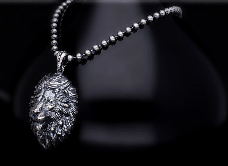Unique Designed Lion Pendant for Men | 925 Sterling Silver Oxidized Pendant | Men's Jewelry | With Certificate of Authenticity and 925 Hallmark