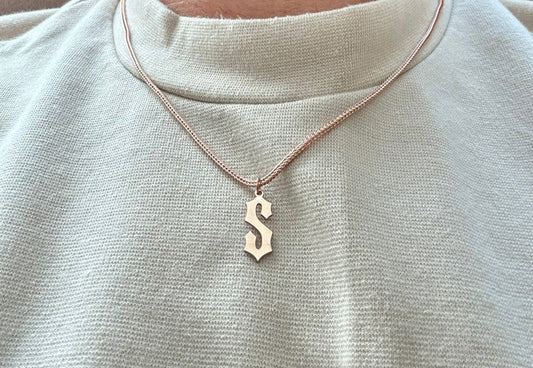 RARE PRINCE by CARAT SUTRA | Minimalist Solid 4mm Handmade Chain with Custom Name Initial (Rhodium Plated) | 925 Sterling Silver Chain | Men's Jewelry | With Certificate of Authenticity and 925 Hallmark