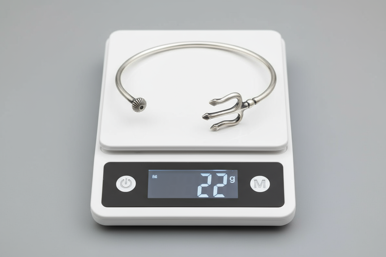 RARE PRINCE by CARAT SUTRA | Unique Trishul Symbol Bracelet | 925 Sterling Silver Oxidized Bracelet | Men's Jewelry | With Certificate of Authenticity and 925 Hallmark