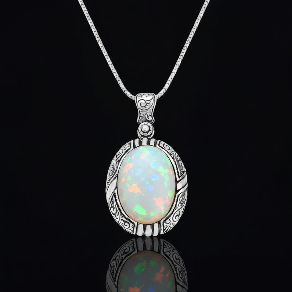 15ct Natural Australian Fire Opal, Pendant - caratsutra