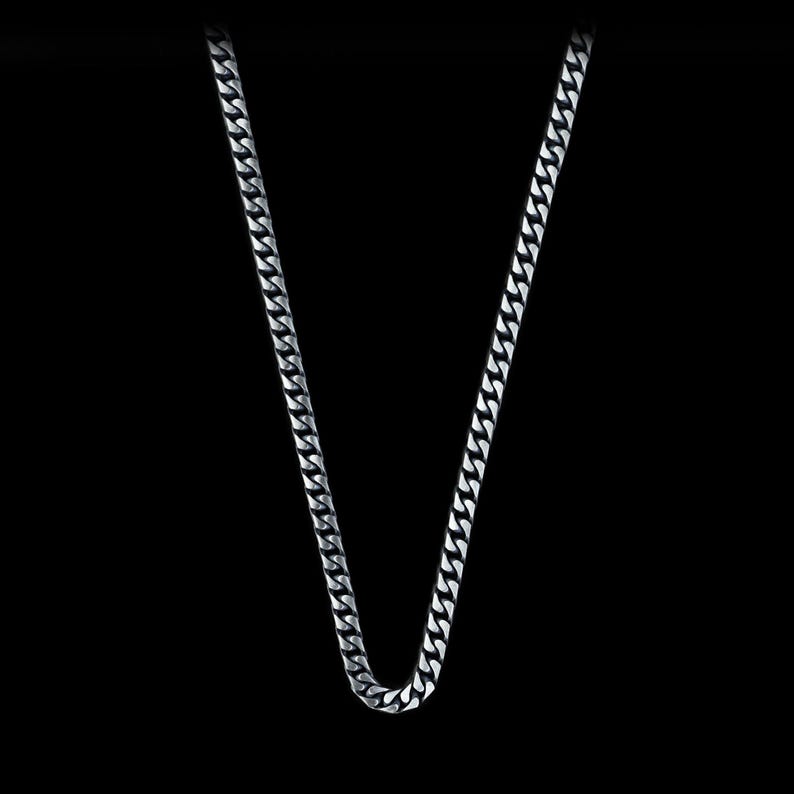 Solid 5mm Franco Link Chain with Plain Lock (Matt Finish) | 925 Sterling Silver Chain | With Certificate of Authenticity and 925 Hallmark