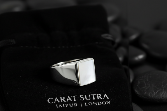 RARE PRINCE by CARAT SUTRA | Unique Turkish Style Ring with Natural Pearl | 925 Sterling Silver Oxidized Ring | Men's Jewelry | With Certificate of Authenticity and 925 Hallmark - caratsutra