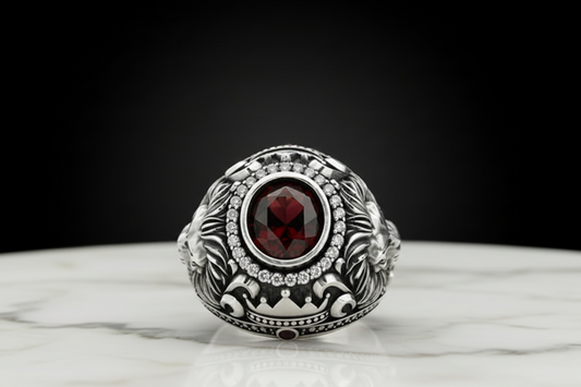 Combo for 16mm Solid Cuban Chain, Bracelet With Stones on Lock and Lion Pendant in 999 Silver white finish - caratsutra