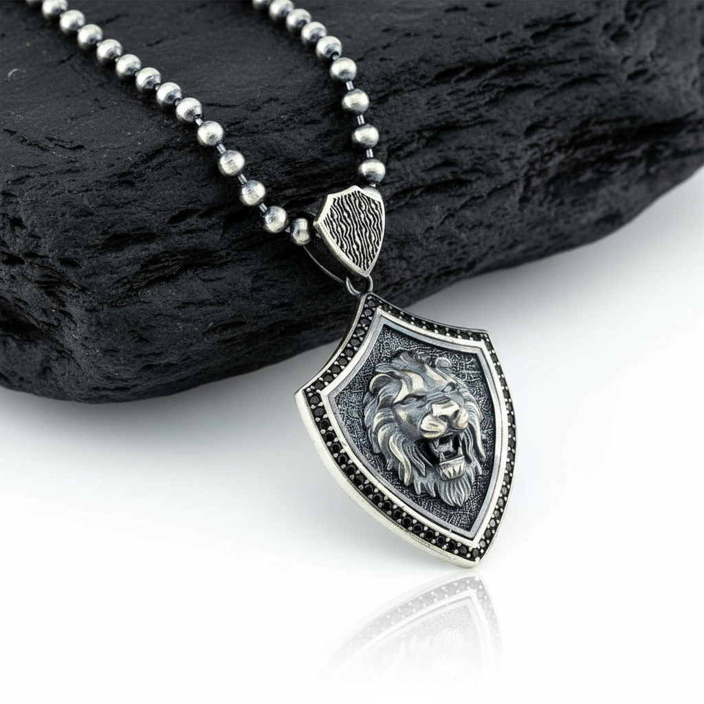 RARE PRINCE by CARAT SUTRA Unique Designed Lion Pendant for Men 925 Sterling Silver Oxidized Pendant Men's Jewelry With Certificate of
