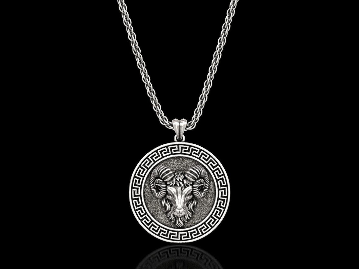 RARE PRINCE by CARAT SUTRA | Unique Designed Pendant for Aries Zodiac for Men | 925 Sterling Silver Oxidized Pendant | Men's Jewelry | With Certificate of Authenticity and 925 Hallmark