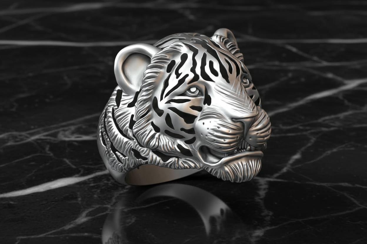 Combo for 16mm Solid Cuban Chain, Bracelet With Stones on Lock and Lion Pendant in 999 Silver white finish - caratsutra