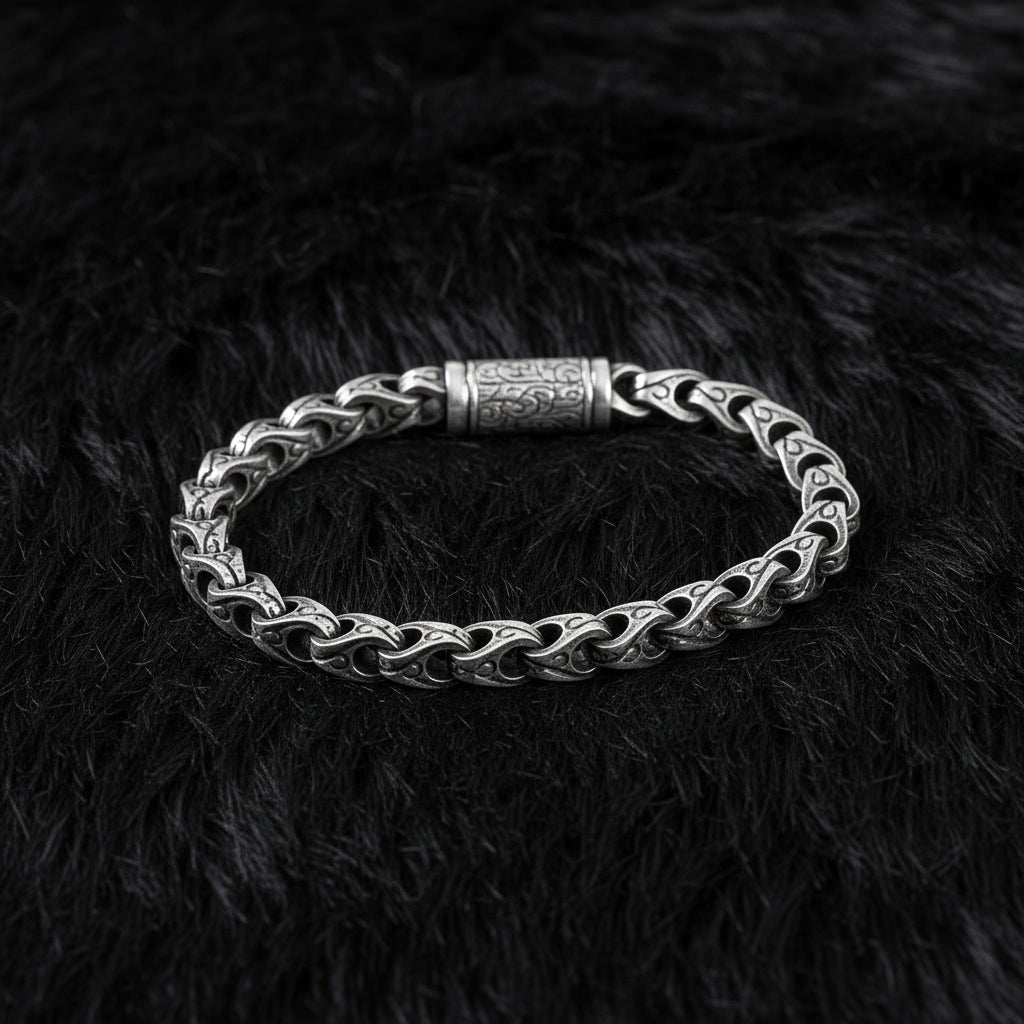 Pure Silver Silver Hand Bracelet For Men Solid Genuine 925