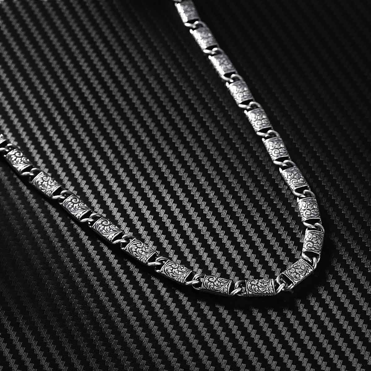 RARE PRINCE by CARAT SUTRA | Unique Hand Engraved Vintage Oxidized Chain | 925 Sterling Silver Chain | Men's Jewelry | With Certificate of Authenticity and 925 Hallmark
