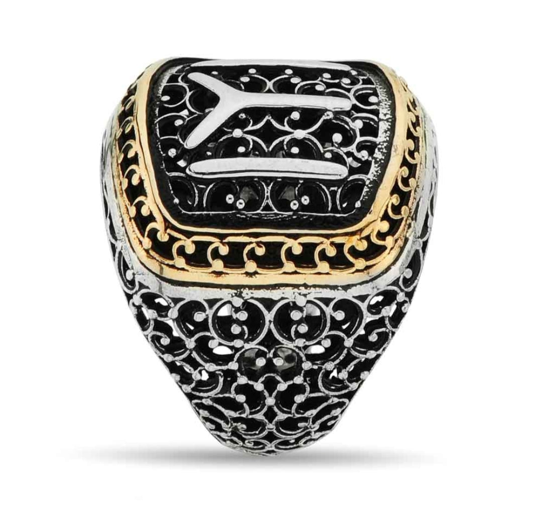 RARE PRINCE by CARAT SUTRA | Unique Design Kayi Ring | 925 Sterling Silver Oxidized Ring | Men's Jewelry | With Certificate of Authenticity and 925 Hallmark - caratsutra