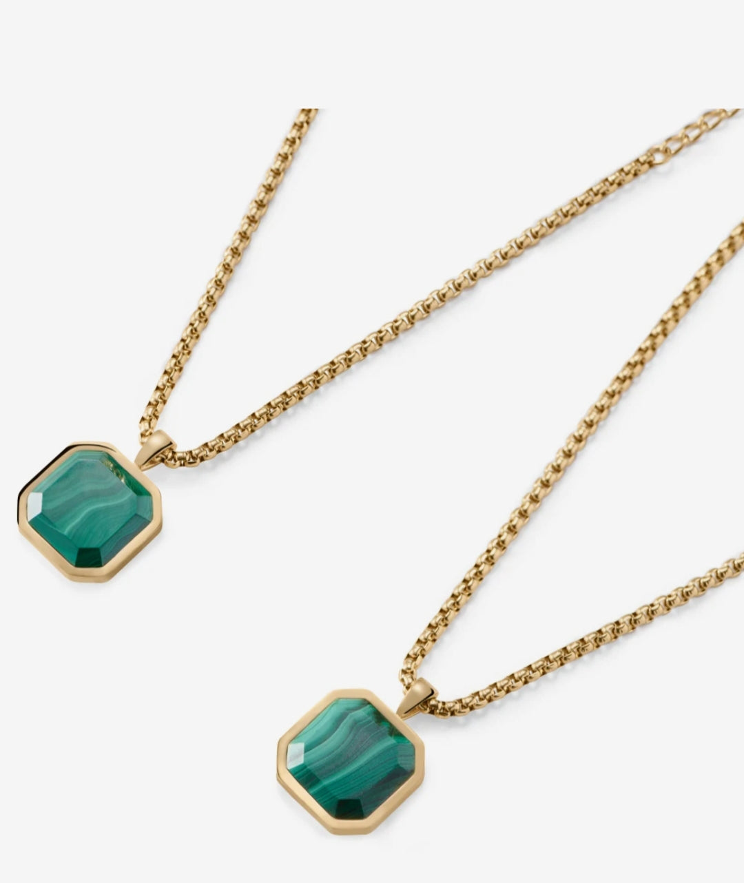 RARE PRINCE by CARAT SUTRA | Unique Designed 22kt Gold Micron Plated Silver Pendant in Natural Malachite for Men, 925 Sterling Silver Pendant | Men's Jewelry | With Certificate of Authenticity and 925 Hallmark - caratsutra