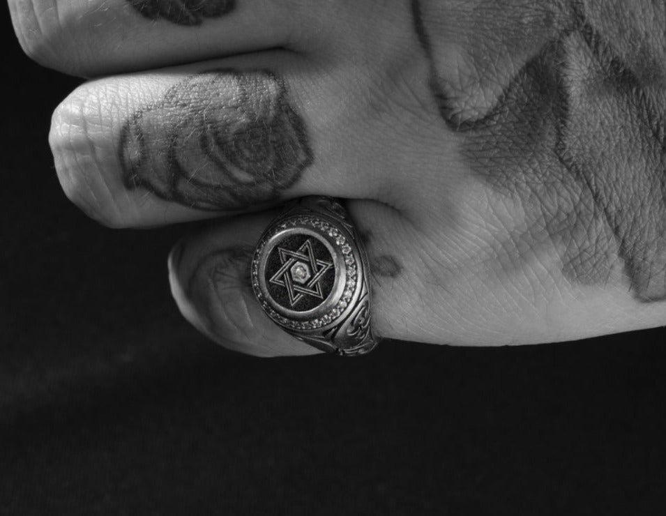 RARE PRINCE by CARAT SUTRA | Exclusive Turkish Style Star Ring for Men, Oxidized Sterling Silver 925 Ring | Jewellery for Men| With Certificate of Authenticity and 925 Hallmark - caratsutra