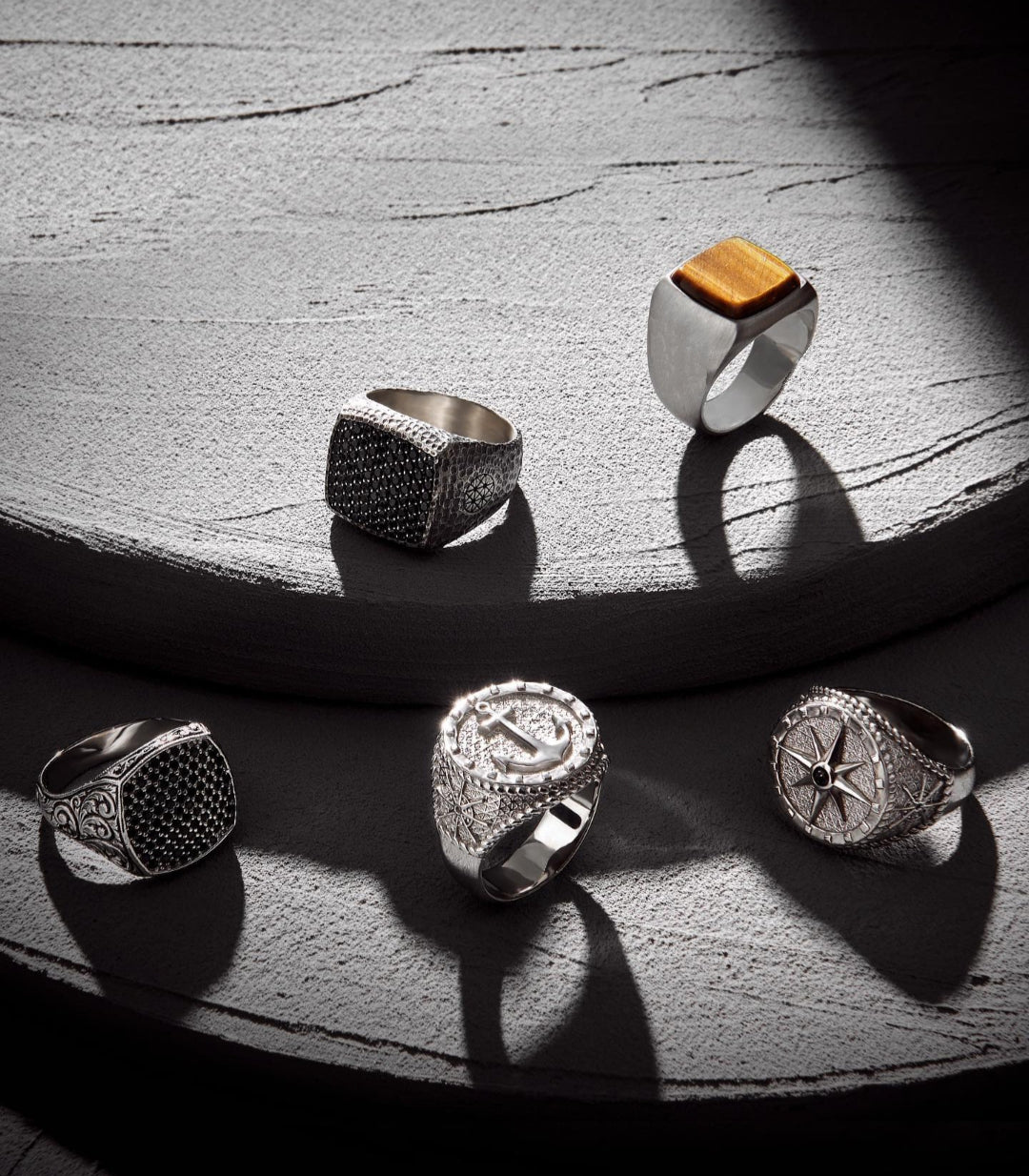 RARE PRINCE by CARAT SUTRA | Exclusive Classic Cushion Pave Ring Studded with Black Cubic Zirconia, Sterling Silver 925 Ring | Jewellery for Men| With Certificate of Authenticity and 925 Hallmark - caratsutra