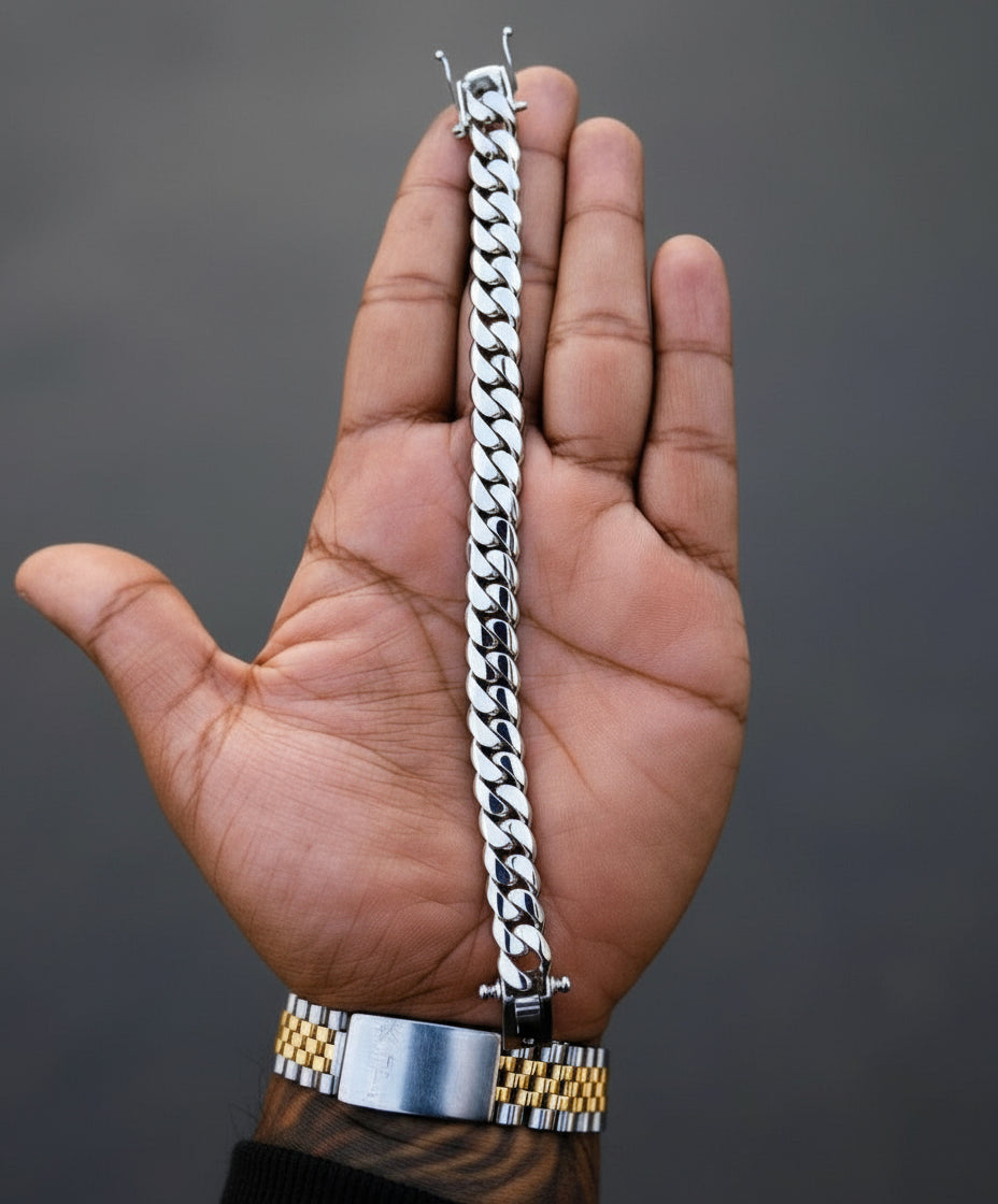 RARE PRINCE by CARAT SUTRA 10mm Wide Solid Miami Cuban Link