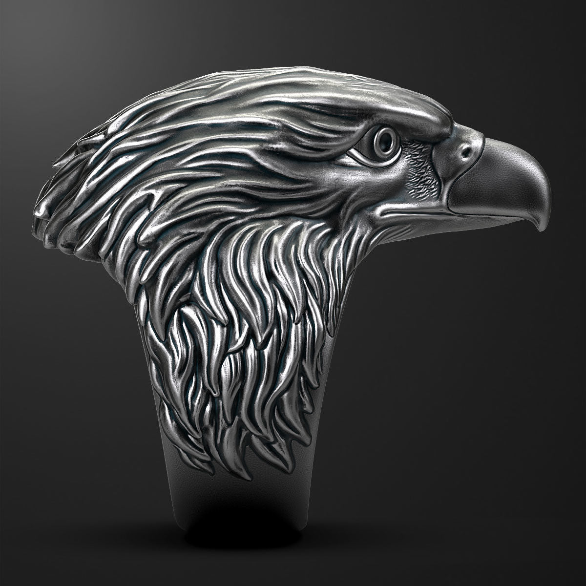 RARE PRINCE by CARAT SUTRA | Unique Designed Eagle Ring | 925 Sterling Silver Oxidized Ring | Men's Jewelry | With Certificate of Authenticity and 925 Hallmark - caratsutra