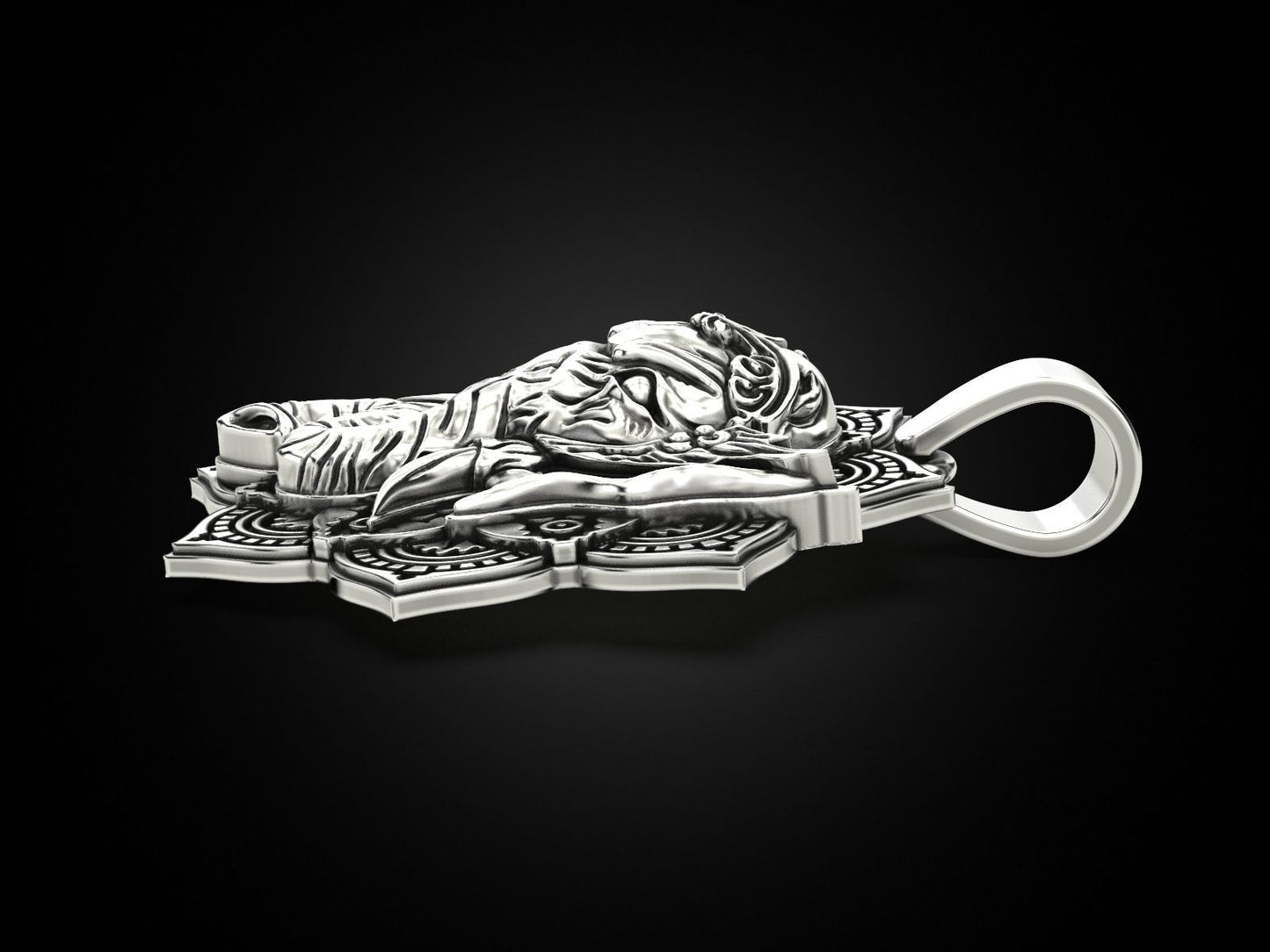 RARE PRINCE by CARAT SUTRA | Unique Designed Ganesha Pendant | 925 Sterling Silver Oxidized Pendant | Men's Jewelry | With Certificate of Authenticity and 925 Hallmark - caratsutra