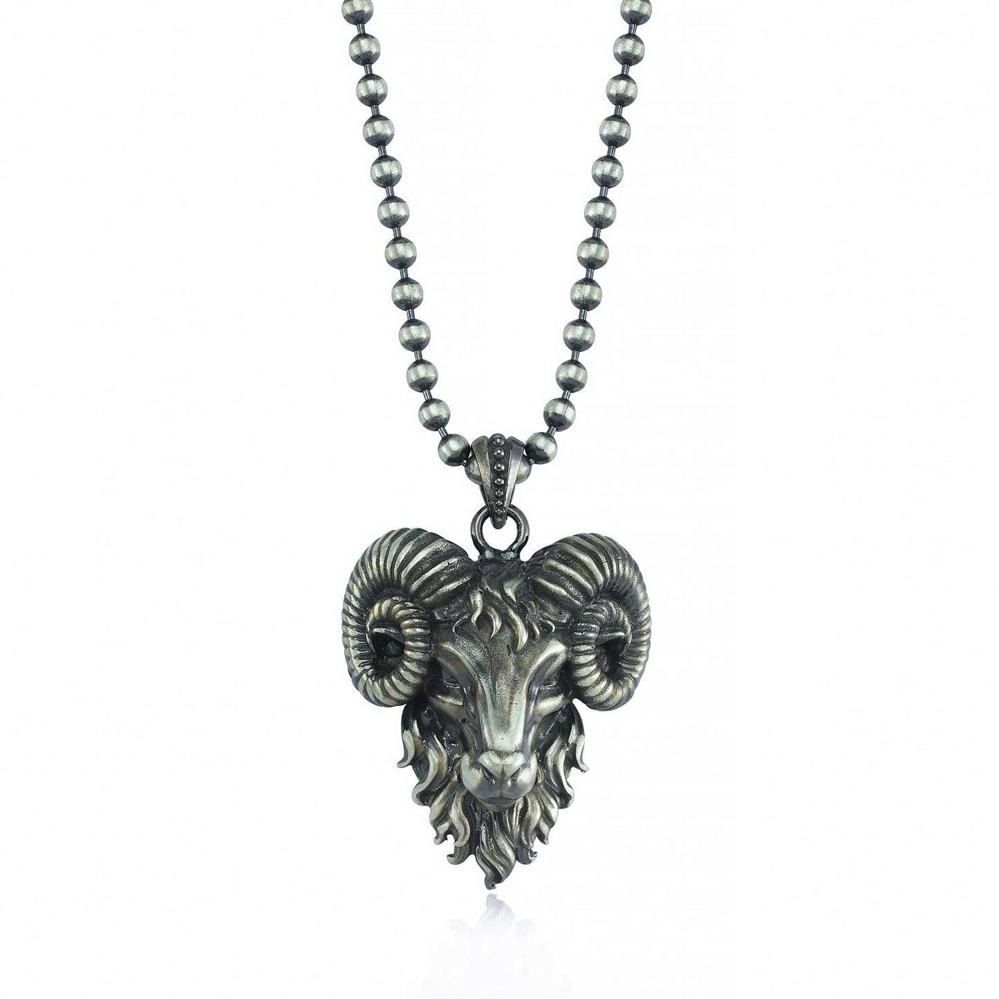 RARE PRINCE by CARAT SUTRA | Unique Designed Horned Ram Pendant for Aries Zodiac for Men | 925 Sterling Silver Oxidized Pendant | Men's Jewelry | With Certificate of Authenticity and 925 Hallmark - caratsutra