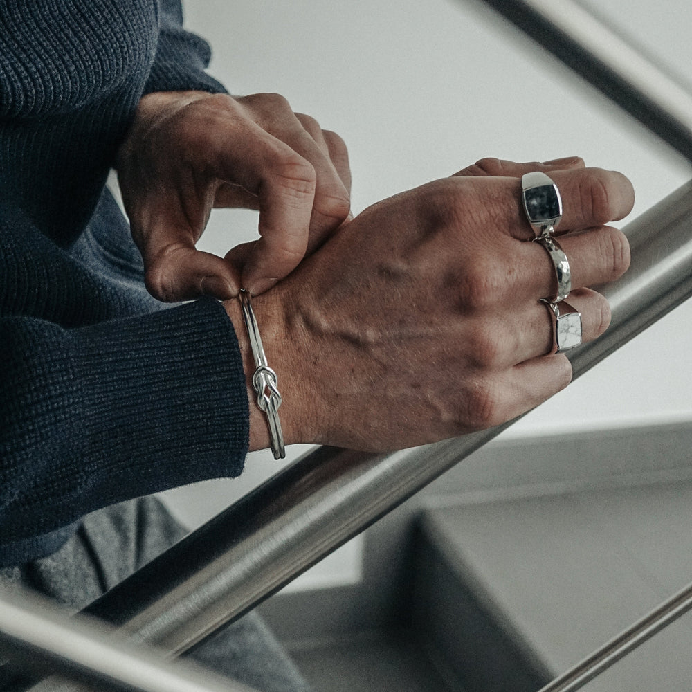 RARE PRINCE by CARAT SUTRA | Adjustable Unique Designed Bangle/kadaa/Handcuff for Men & Boys | 925 Sterling Silver Bracelet | Men's Jewelry | With Certificate of Authenticity and 925 Hallmark - caratsutra