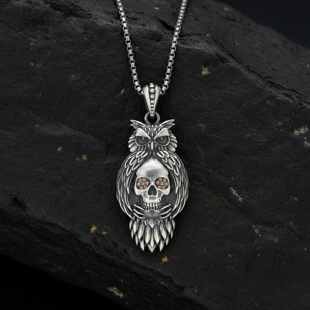 RARE PRINCE by CARAT SUTRA Unique Designed Owl with Skull