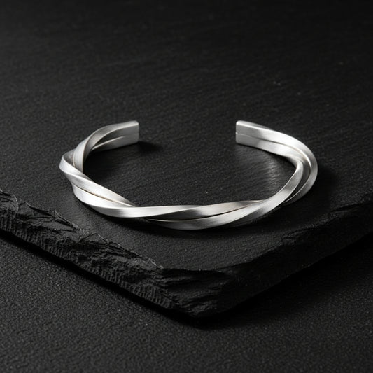 Twisted Rope Bangle| Adjustable Modern Style Bangle/kadaa/Handcuff | 925 Sterling Silver - caratsutra