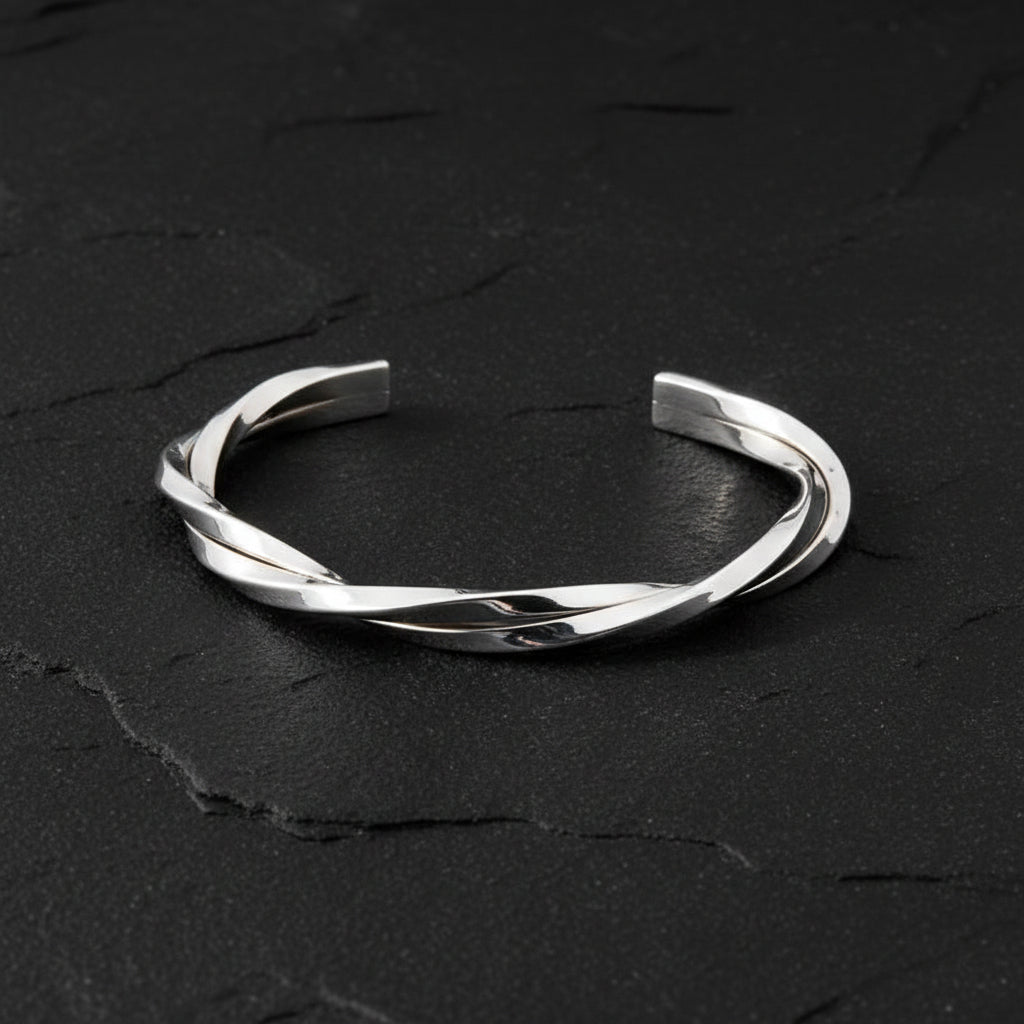 Twisted Rope Bangle| Adjustable Modern Style Bangle/kadaa/Handcuff | 925 Sterling Silver