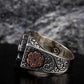 RARE PRINCE by CARAT SUTRA | Unique Designed Turkish Style Ring with 6 Stone Ruby Ring | 925 Sterling Silver Oxidized Ring | Men's Jewelry | With Certificate of Authenticity and 925 Hallmark