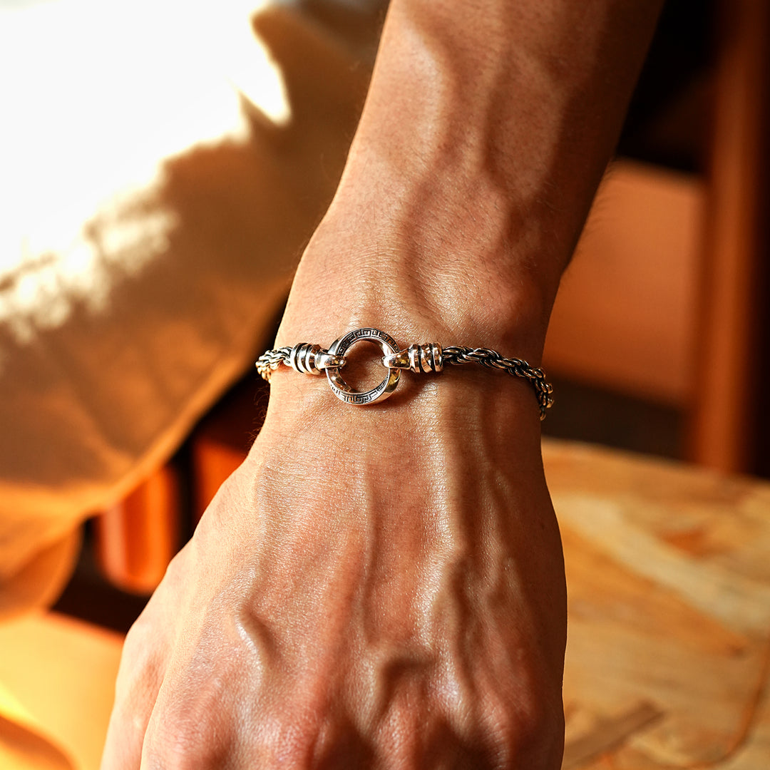 3.5mm Hoop Rope Bracelet | 925 Sterling Silver Bracelet, studded | With Certificate of Authenticity and 925 Hallmark