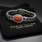 RARE PRINCE by CARAT SUTRA | Unique Style Natural Red Coral Bracelet | 925 Sterling Silver Oxidized Bracelet | With Certificate of Authenticity and 925 Hallmark