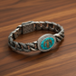Unique Style Double Headed Eagle Bracelet with original 25ct Irani Turquoise | 925 Sterling Silver Oxidized Bracelet | With Certificate of Authenticity and 925 Hallmark - caratsutra