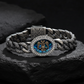 RARE PRINCE by CARAT SUTRA | Unique Style Double Headed Eagle Bracelet with Blue Enamel for Men | 925 Sterling Silver Oxidized Bracelet | Men's Jewelry | With Certificate of Authenticity and 925 Hallmark - caratsutra